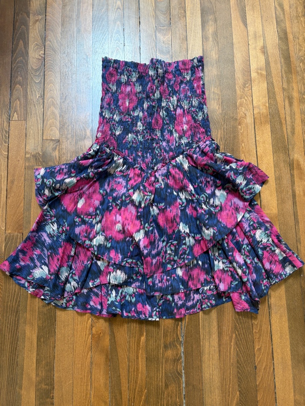 Women’s Floral Tiered dress in Pink and Navy